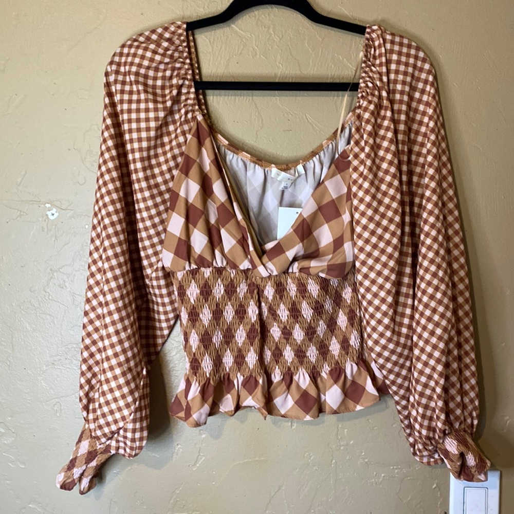 Shop zoco never been warn gingham blouse